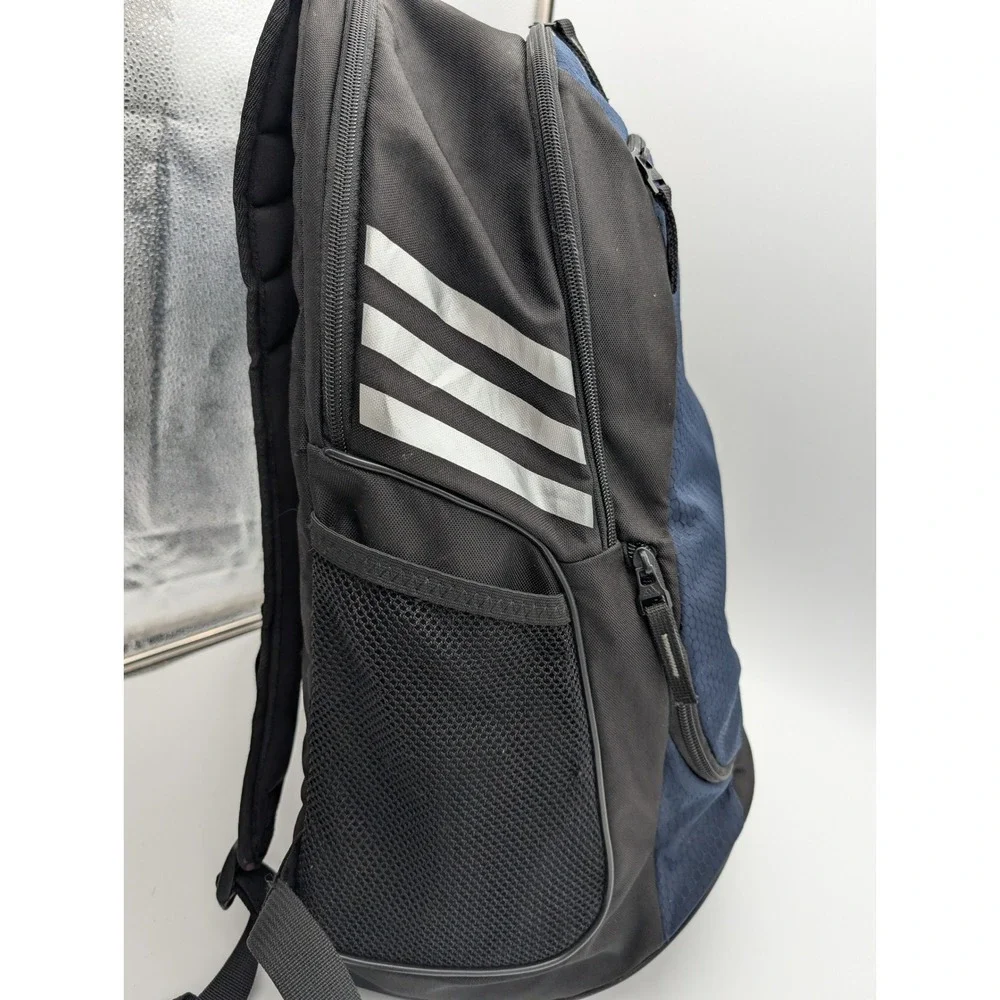 Adidas Navy Blue Black Backpack with Shoe Compartment Neon Yellow Interior